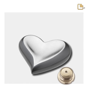 K612   Heart Keepsake Urn Slate & Bru Pewter