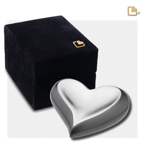 K612   Heart Keepsake Urn Slate & Bru Pewter