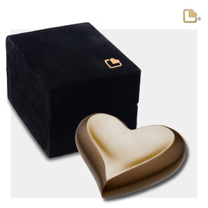 K613   Heart Keepsake Urn Auburn & Bru Gold