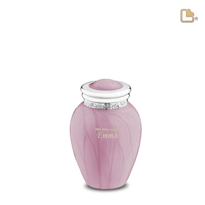 K667   Blessing Keepsake Urn Pearl Pink & Pol Silver