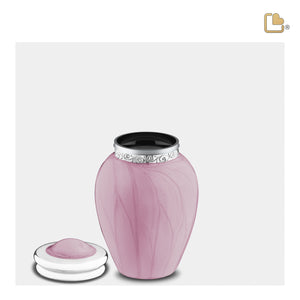 K667   Blessing Keepsake Urn Pearl Pink & Pol Silver