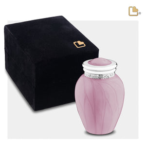 K667   Blessing Keepsake Urn Pearl Pink & Pol Silver