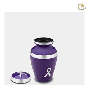 K901   Awareness Keepsake Urn Purple & Bru Pewter