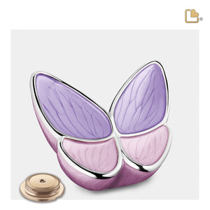 M1040   Wings of Hope Medium Urn Pearl Lavender & Pol Silver