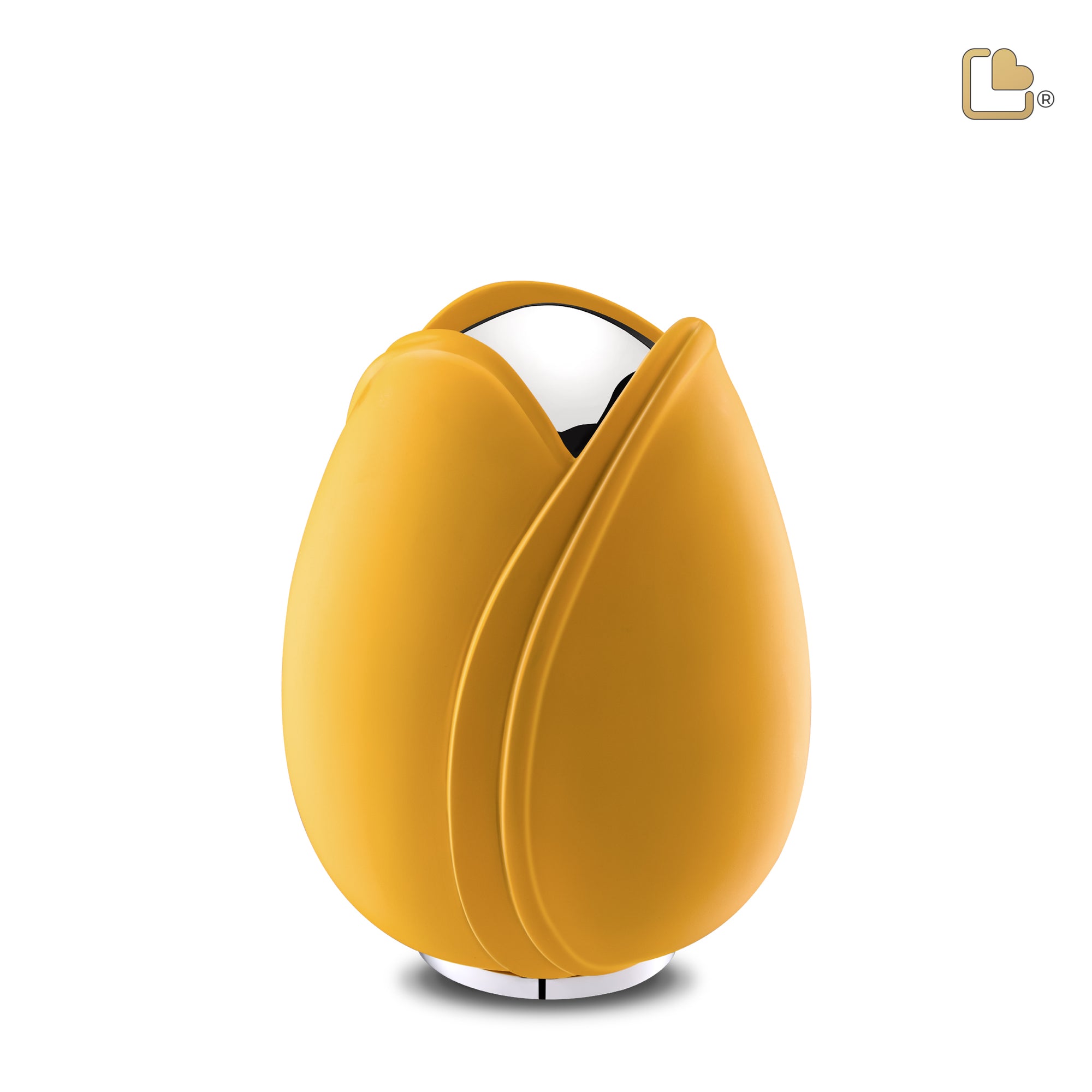 M1050   Tulip Medium Urn Yellow & Pol Silver