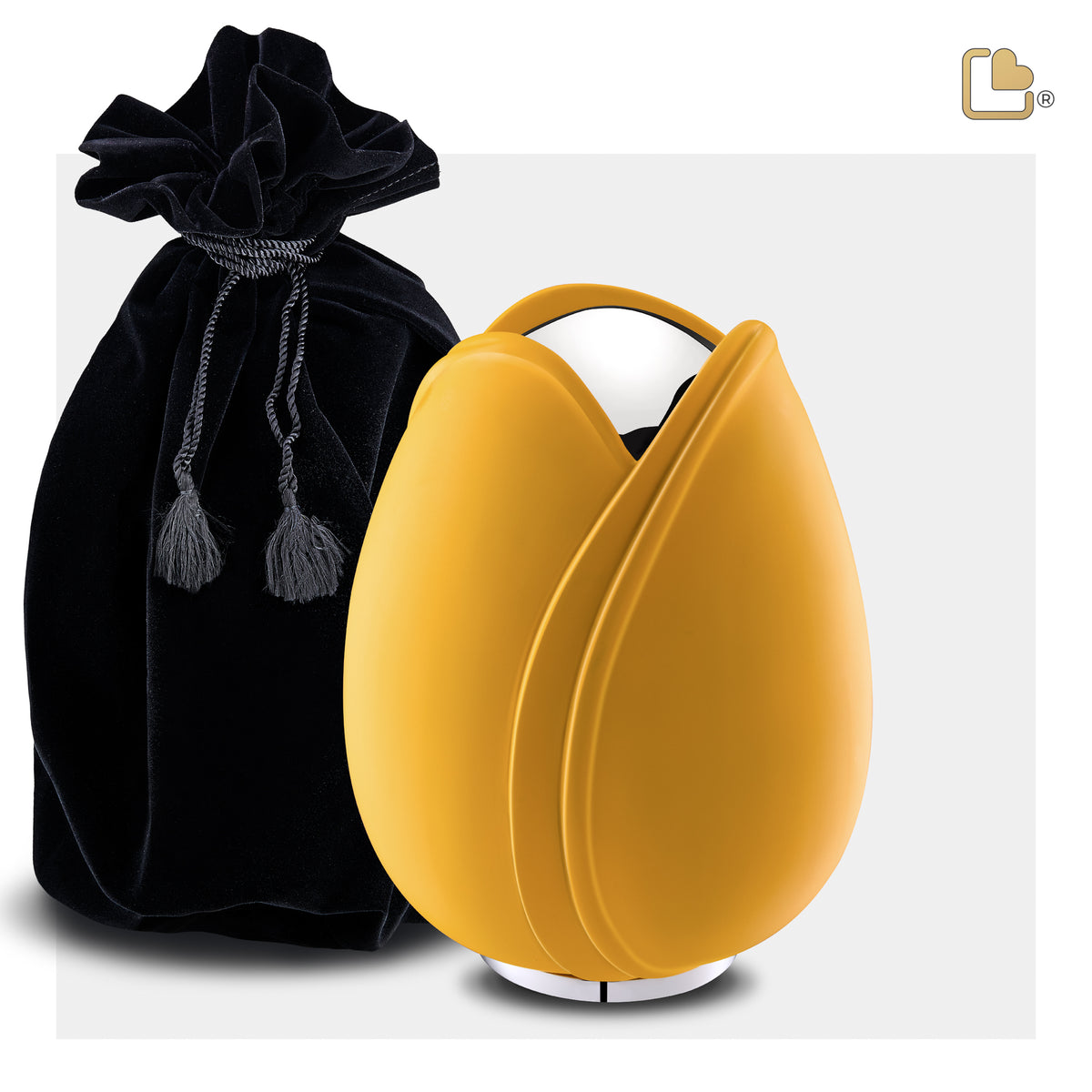 M1050   Tulip Medium Urn Yellow & Pol Silver