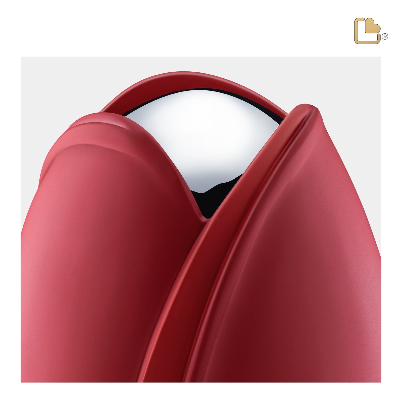 M1052   Tulip Medium Urn Red & Pol Silver