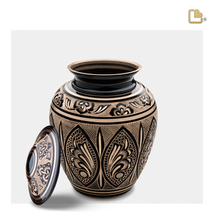 M231   Classic Butterfly Medium Urn Black & Bru Gold