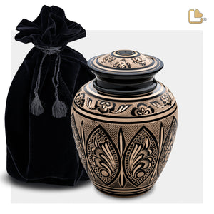 M231   Classic Butterfly Medium Urn Black & Bru Gold