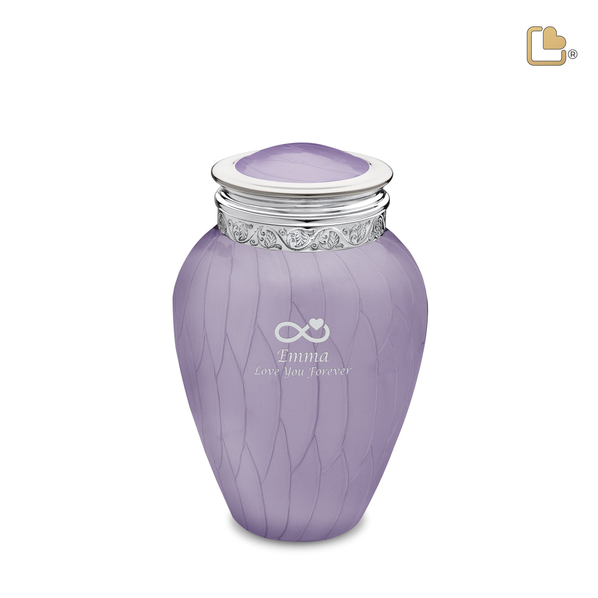 M298   Blessing Medium Urn Pearl Lavender & Pol Silver