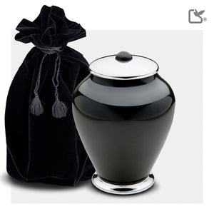 M520   Simplicity Medium Urn Midnight & Pol Silver