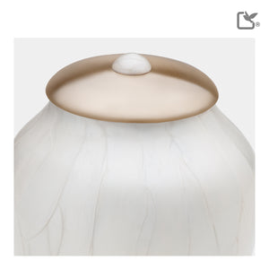 M522   Simplicity Medium Urn Pearl White & Bru Gold