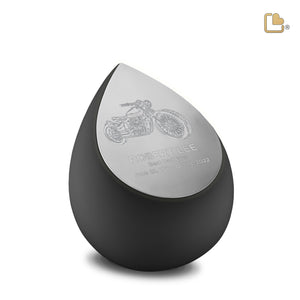 M583   Drop Medium Urn Black & Bru Pewter