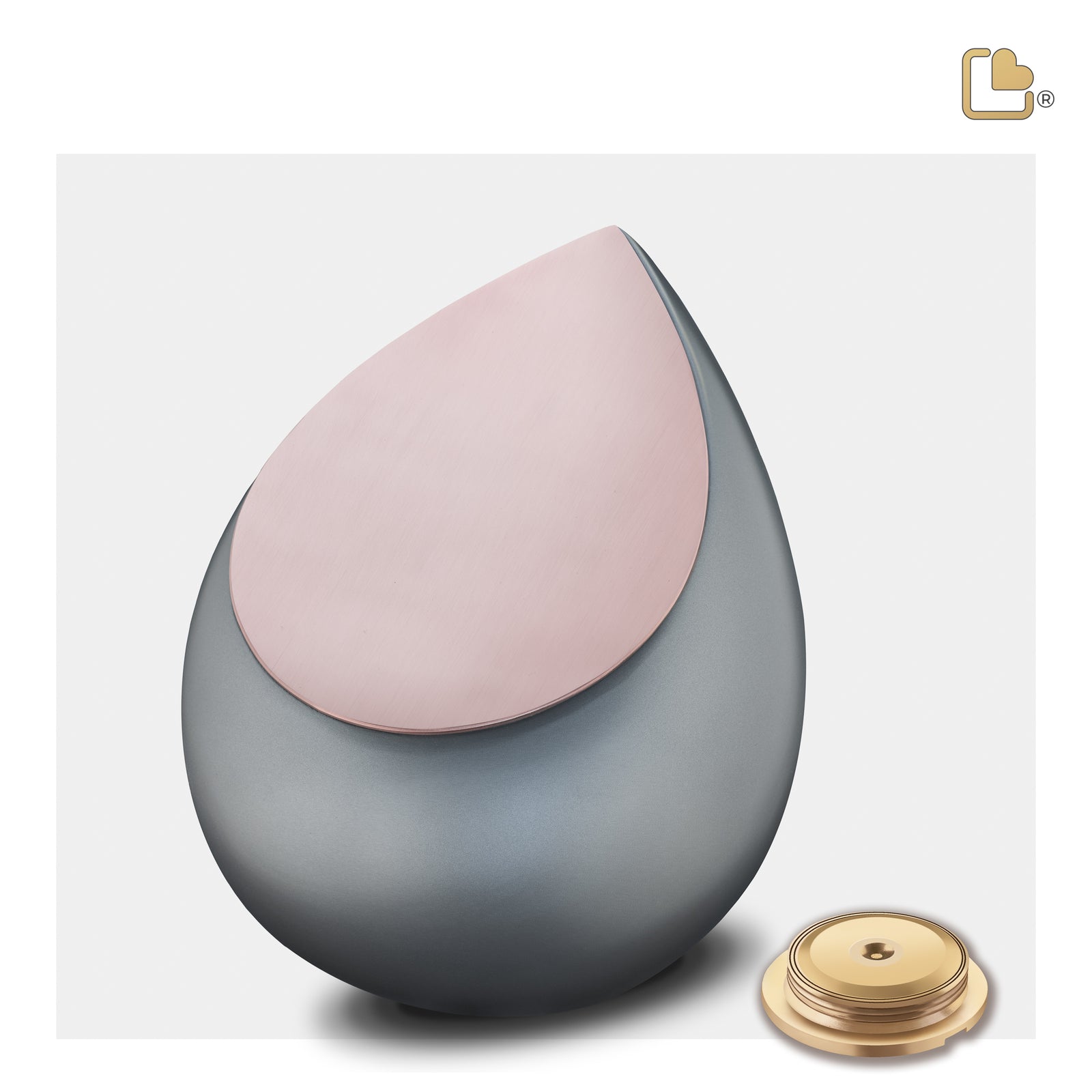 M584   Drop Medium Urn French Grey & Bru RoseGold