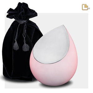 M588   Drop Medium Urn Pink & Bru Pewter