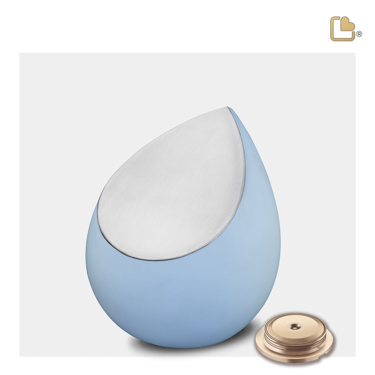 M589   Drop Medium Urn Blue & Bru Pewter