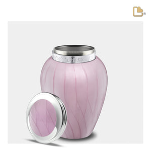 M667   Blessing Medium Urn Pearl Pink & Pol Silver