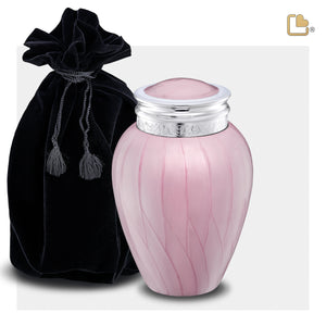 M667   Blessing Medium Urn Pearl Pink & Pol Silver