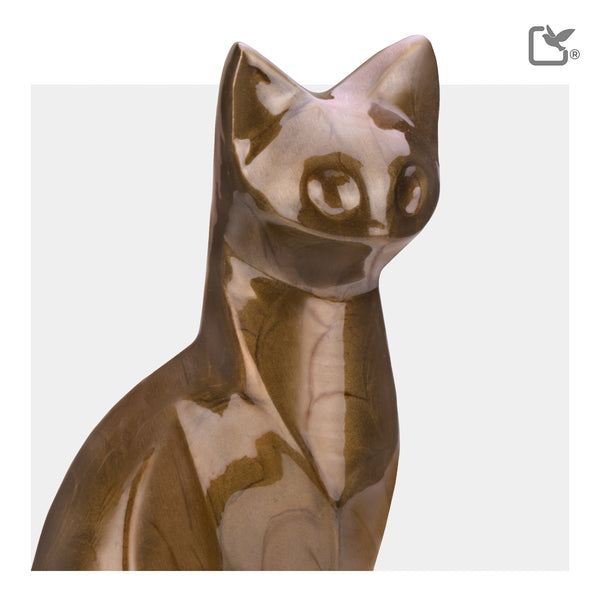 P262 Cat Pet Urn Pearl Bronze - LoveUrns®US