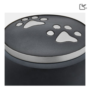 P270L   Classic Round Large Pet Urn Midnight & Bru Gold