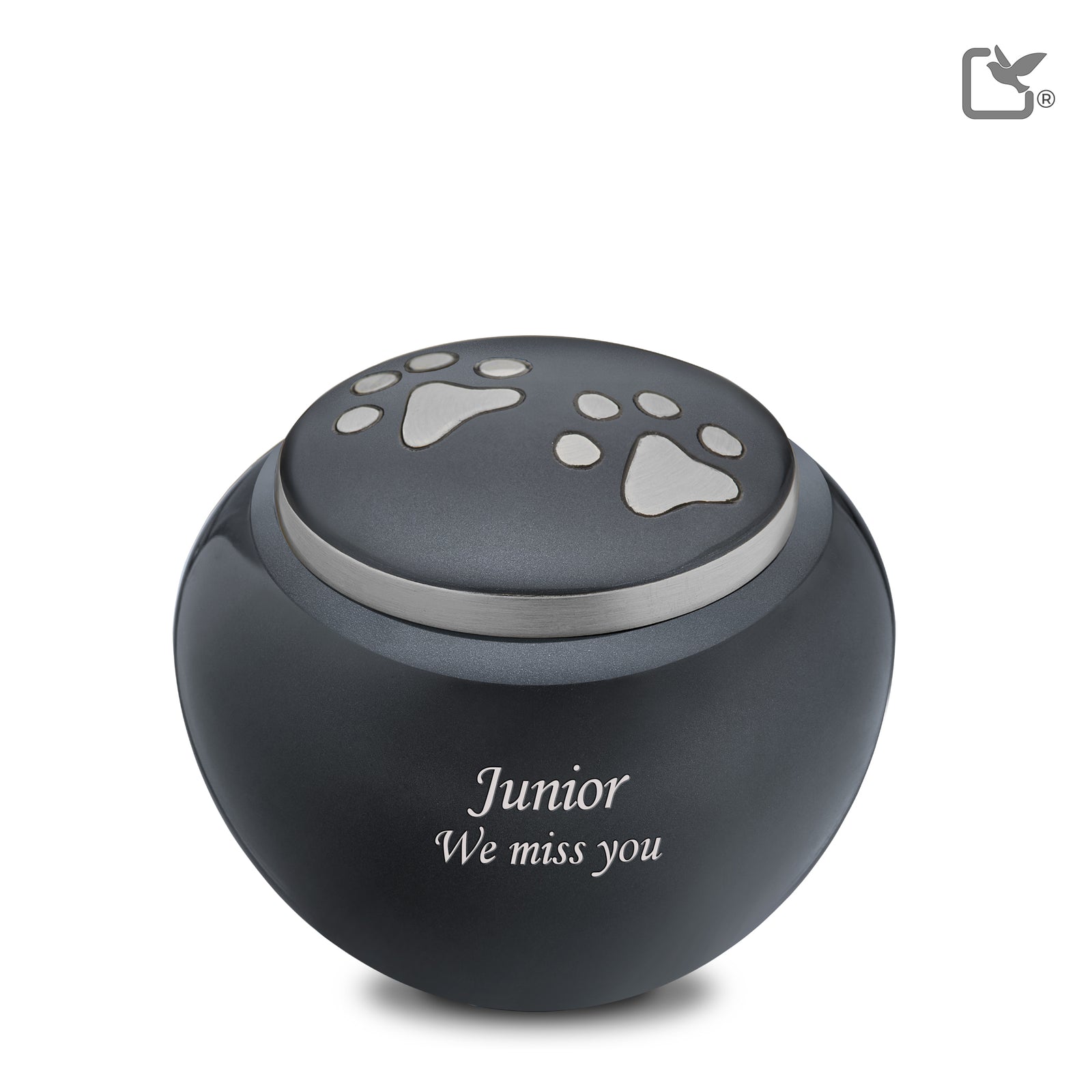 P270M   Classic Round Medium Pet Urn Midnight & Bru Gold