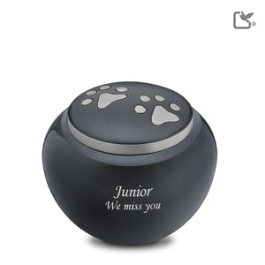 P270M   Classic Round Medium Pet Urn Midnight & Bru Gold