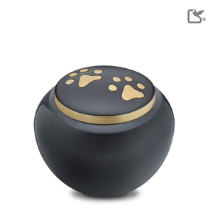 P270M   Classic Round Medium Pet Urn Midnight & Bru Gold