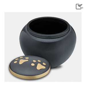 P270M   Classic Round Medium Pet Urn Midnight & Bru Gold