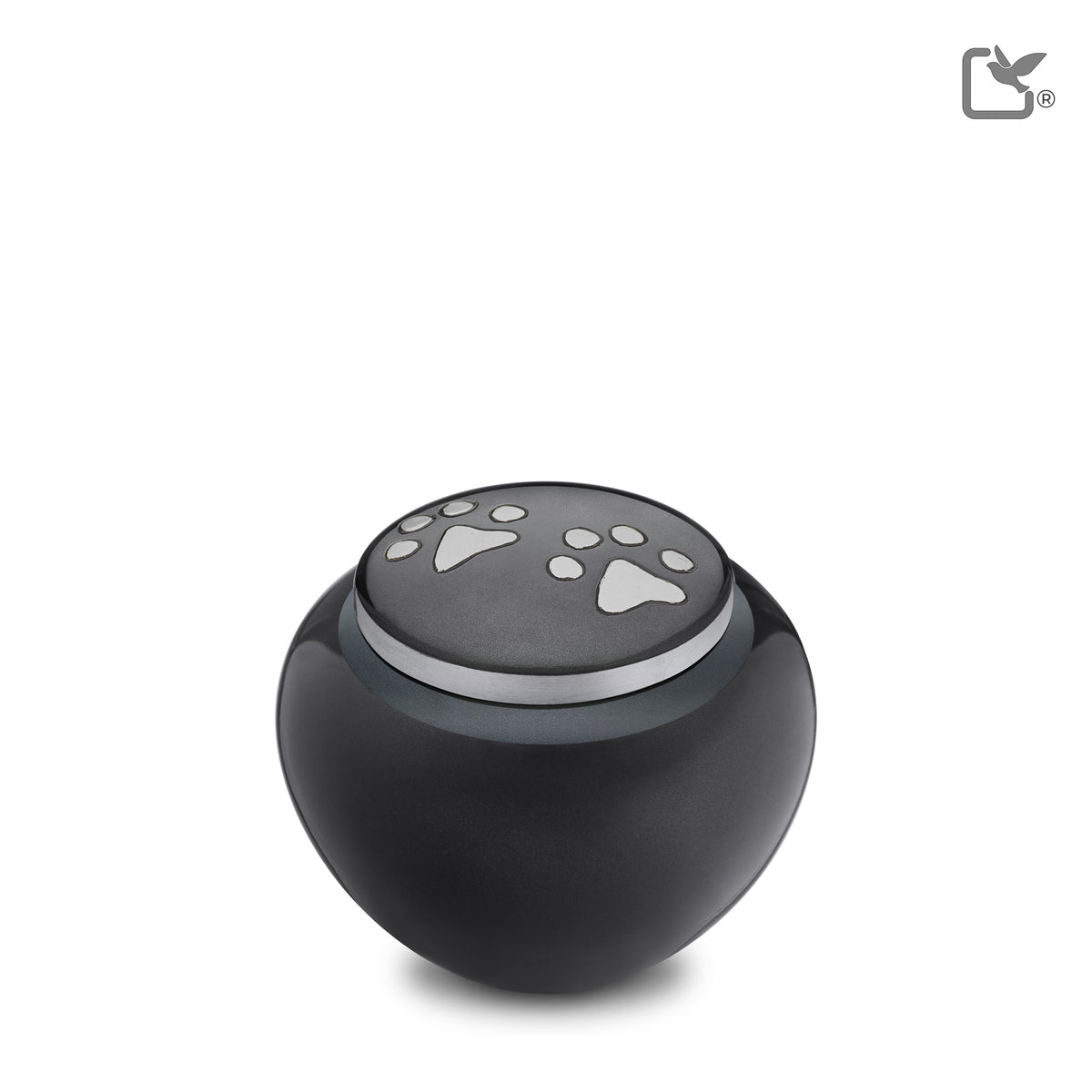P270S   Classic Round Small Pet Urn Midnight & Bru Gold