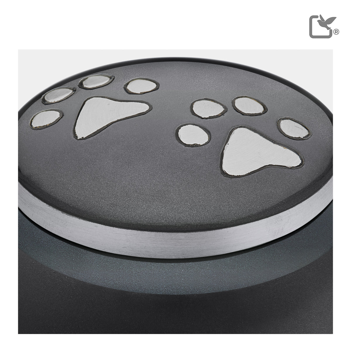 P270S   Classic Round Small Pet Urn Midnight & Bru Gold