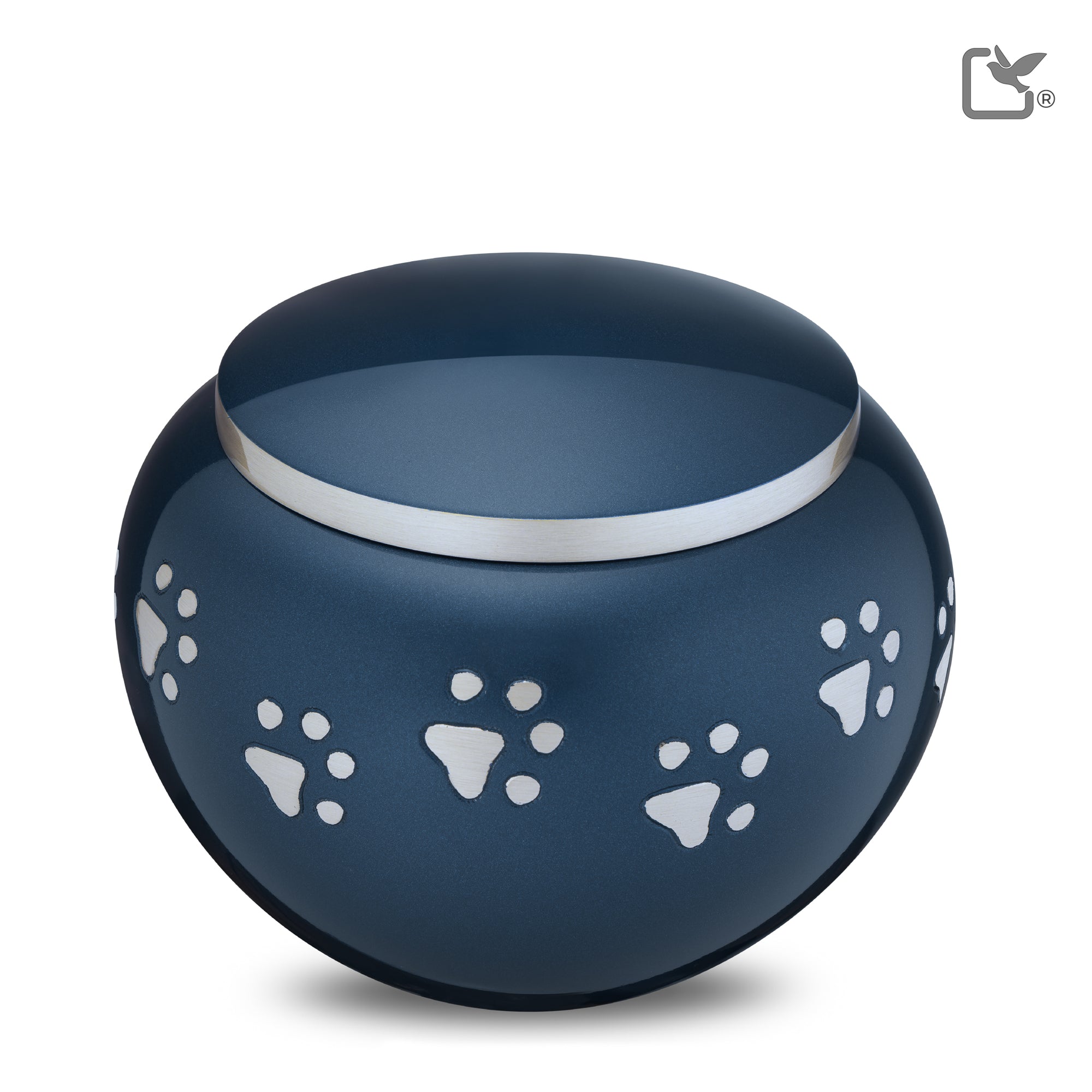 P271L   Classic Round Large Pet Urn Blue & Bru Pewter