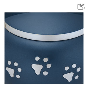 P271L   Classic Round Large Pet Urn Blue & Bru Pewter