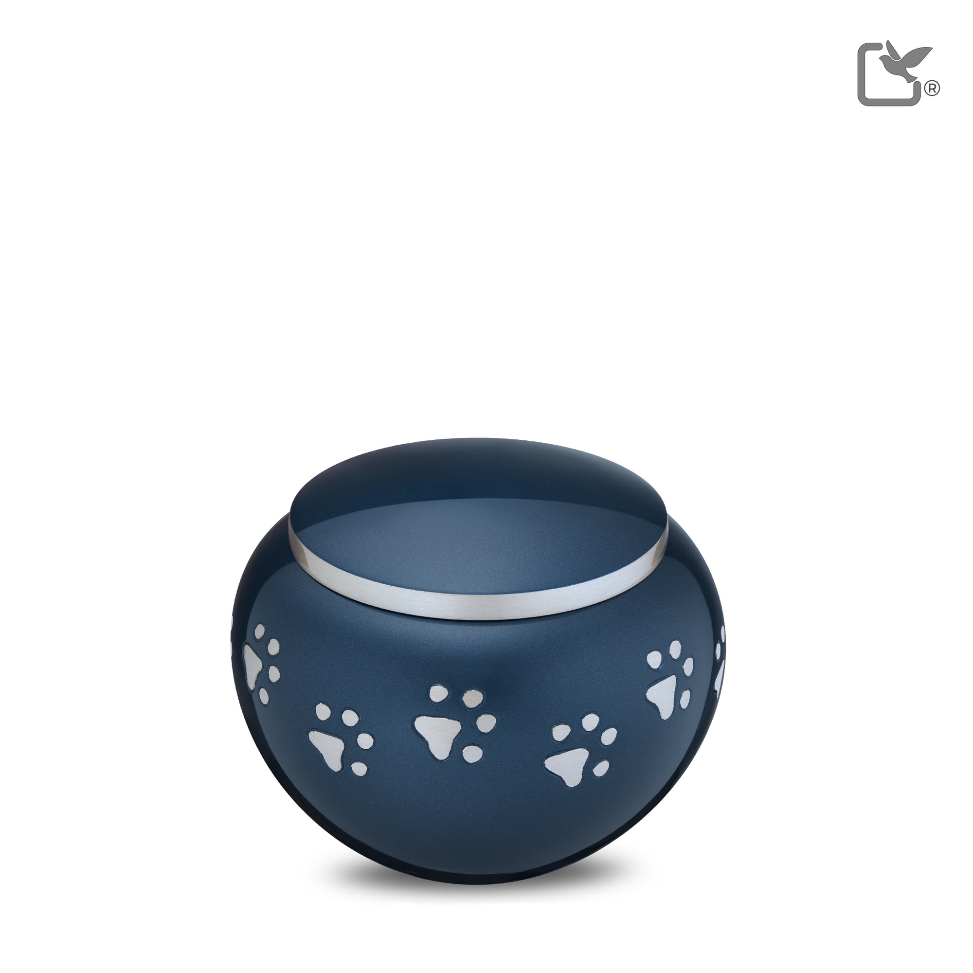 P271S   Classic Round Small Pet Urn Blue & Bru Pewter