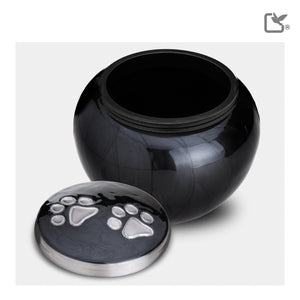 P273L   Classic Round Large Pet Urn Midnight & Bru Pewter