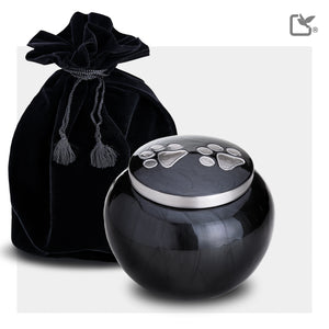 P273L   Classic Round Large Pet Urn Midnight & Bru Pewter