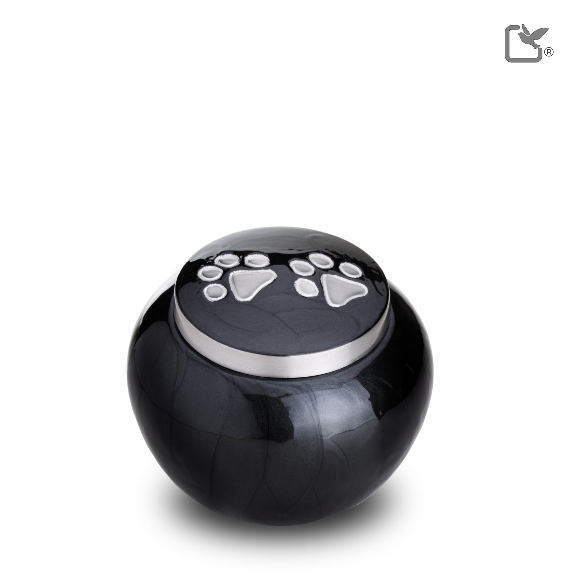 P273S   Classic Round Small Pet Urn Midnight & Bru Pewter