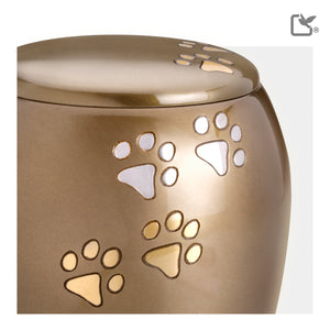 P504L   Majestic Large Pet Urn Bronze & Bru Gold