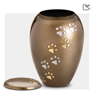 P504L   Majestic Large Pet Urn Bronze & Bru Gold