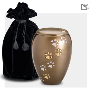 P504M   Majestic Medium Pet Urn Bronze & Bru Gold