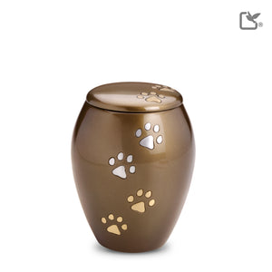 P504S   Majestic Small Pet Urn Bronze & Bru Gold