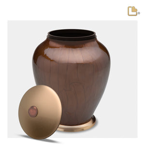 P521L   Simplicity Large Pet Urn Pearl Bronze & Bru Gold