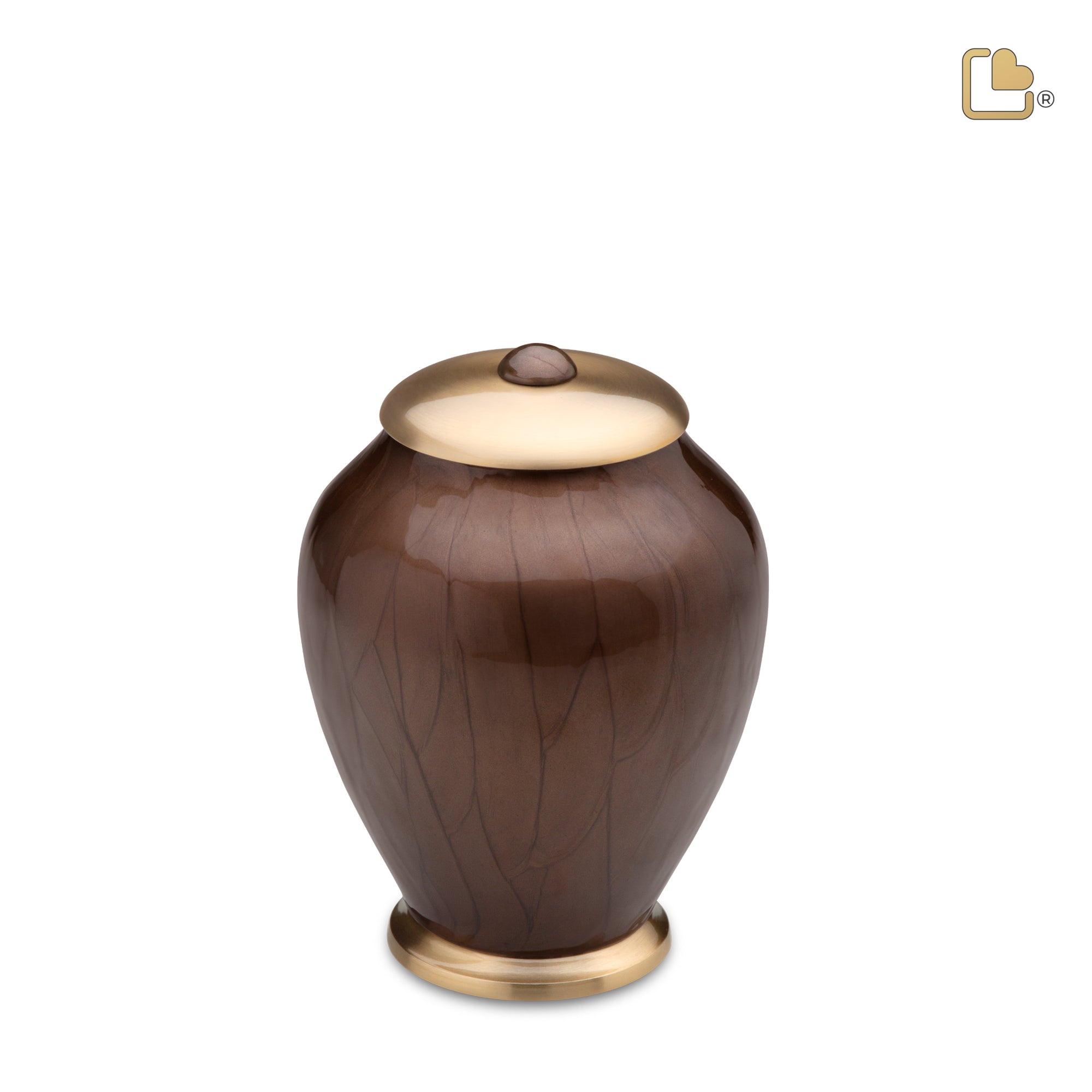 P521M   Simplicity Medium Pet Urn Pearl Bronze & Bru Gold