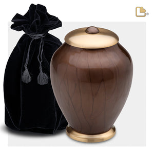 P521M   Simplicity Medium Pet Urn Pearl Bronze & Bru Gold