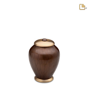 P521S   Simplicity Small Pet Urn Pearl Bronze & Bru Gold