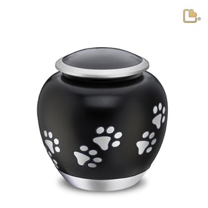 P551L   Shadow Large Pawprint Pet Urn Black & Bru Pewter