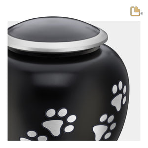 P551L   Shadow Large Pawprint Pet Urn Black & Bru Pewter