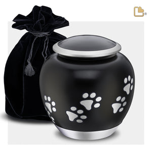 P551L   Shadow Large Pawprint Pet Urn Black & Bru Pewter