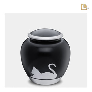 P555M   Shadow Medium Cat Pet Urn Black & Bru Pewter