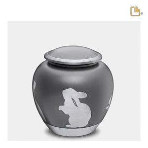 P558M   Shadow Medium Rabbit Pet Urn French Grey & Bru Pewter