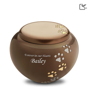 P570L   Cuddle Large Pet Urn Bronze & Bru Gold